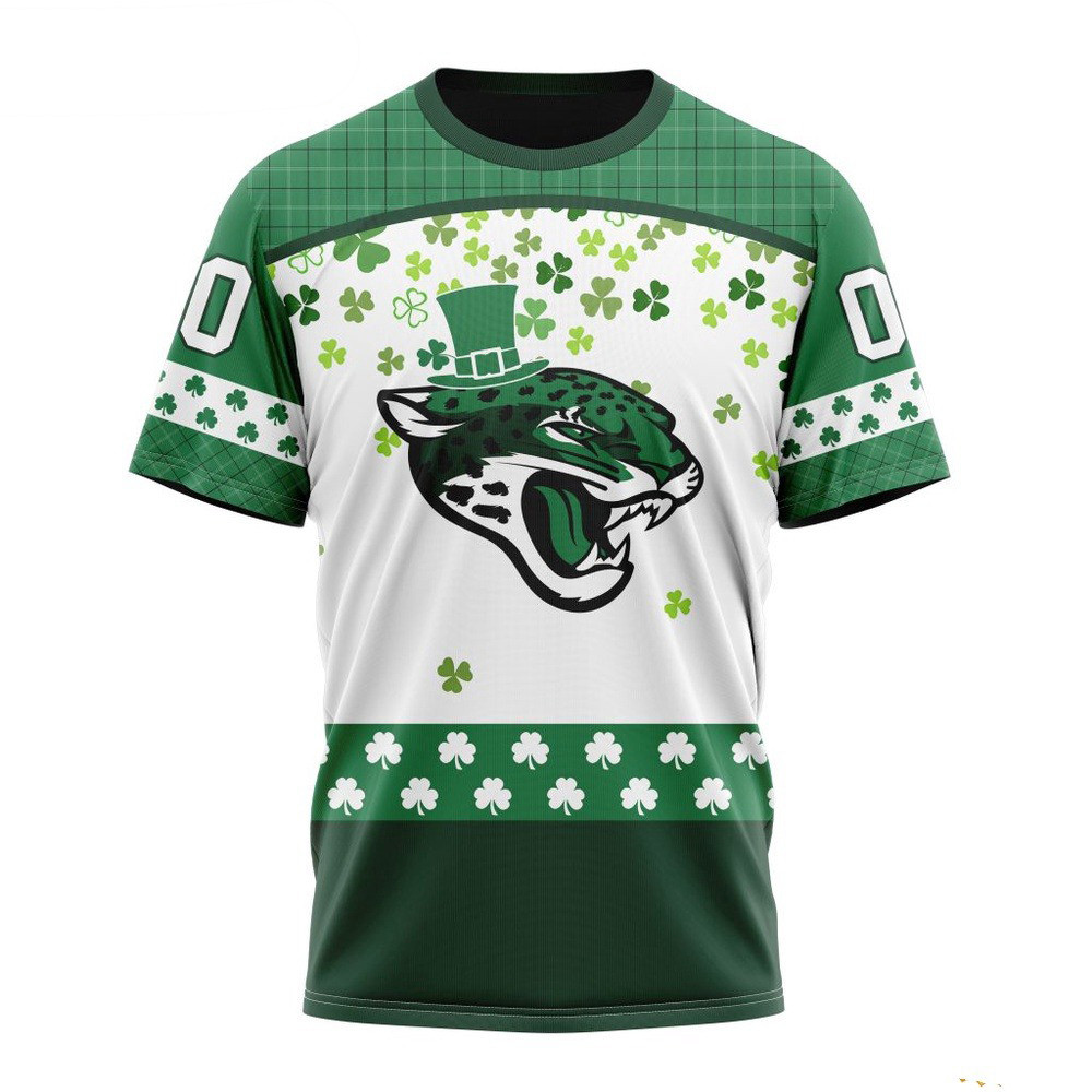 Custom NFL Jacksonville Jaguars St Patrick's Day Design T-Shirt Gifts For Football Fan