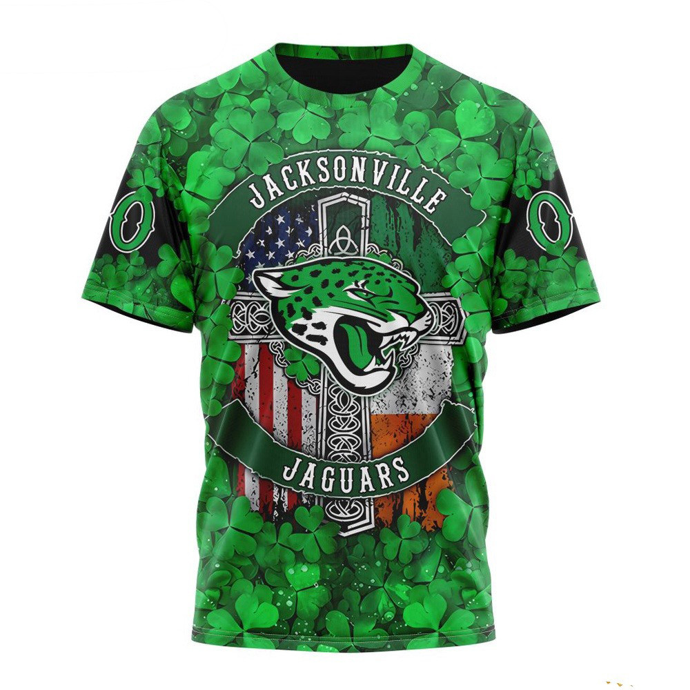 Custom NFL Jacksonville Jaguars St Patrick's Day Design T-Shirt Presents For Football Lovers