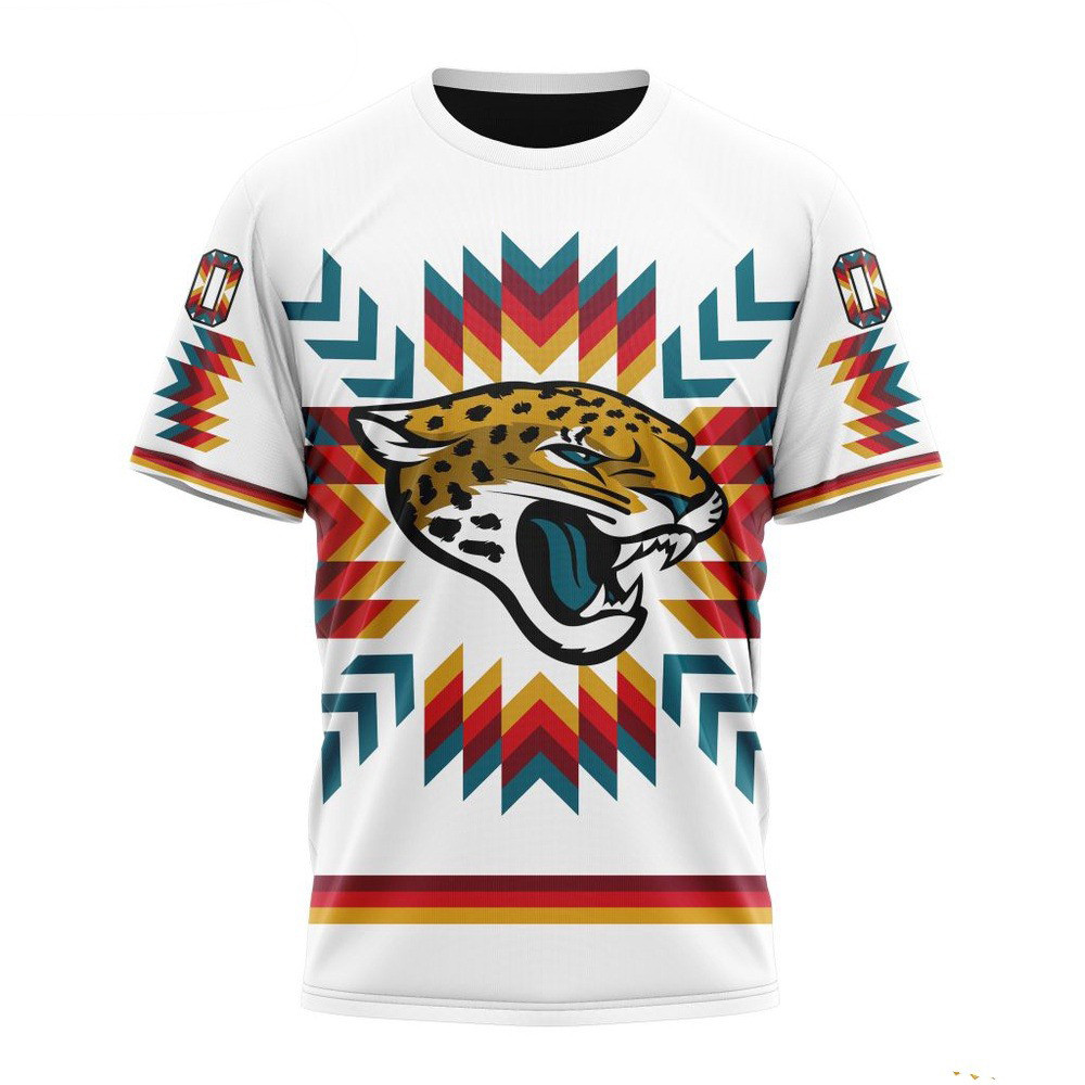 Custom NFL Jacksonville Jaguars T-Shirt With Native Pattern Presents For Football Fans