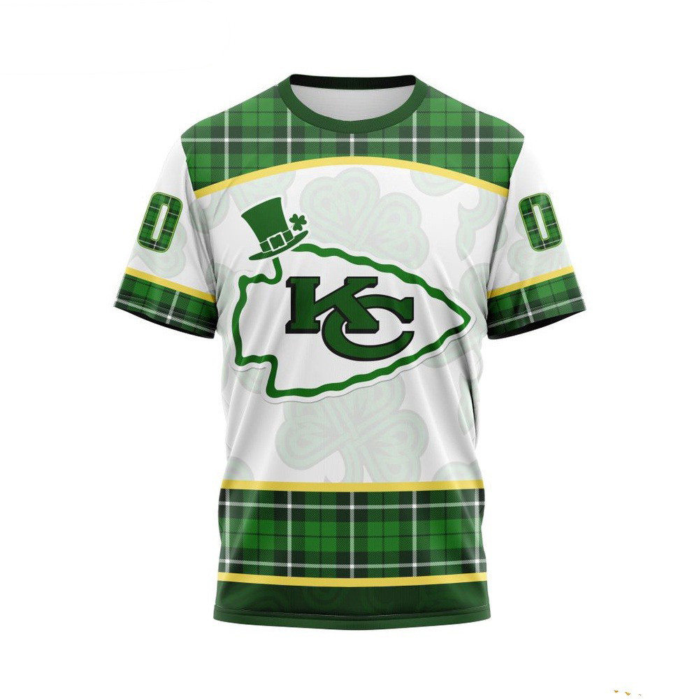 Custom NFL Kansas City Chiefs St Patrick's Day Design T-Shirt Football Gifts For Men