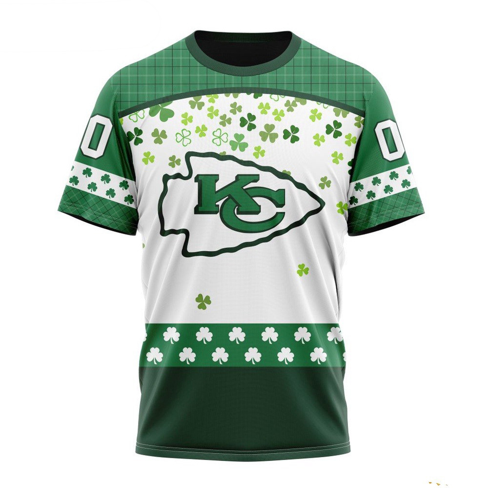 Custom NFL Kansas City Chiefs St Patrick's Day Design T-Shirt Football Related Gifts