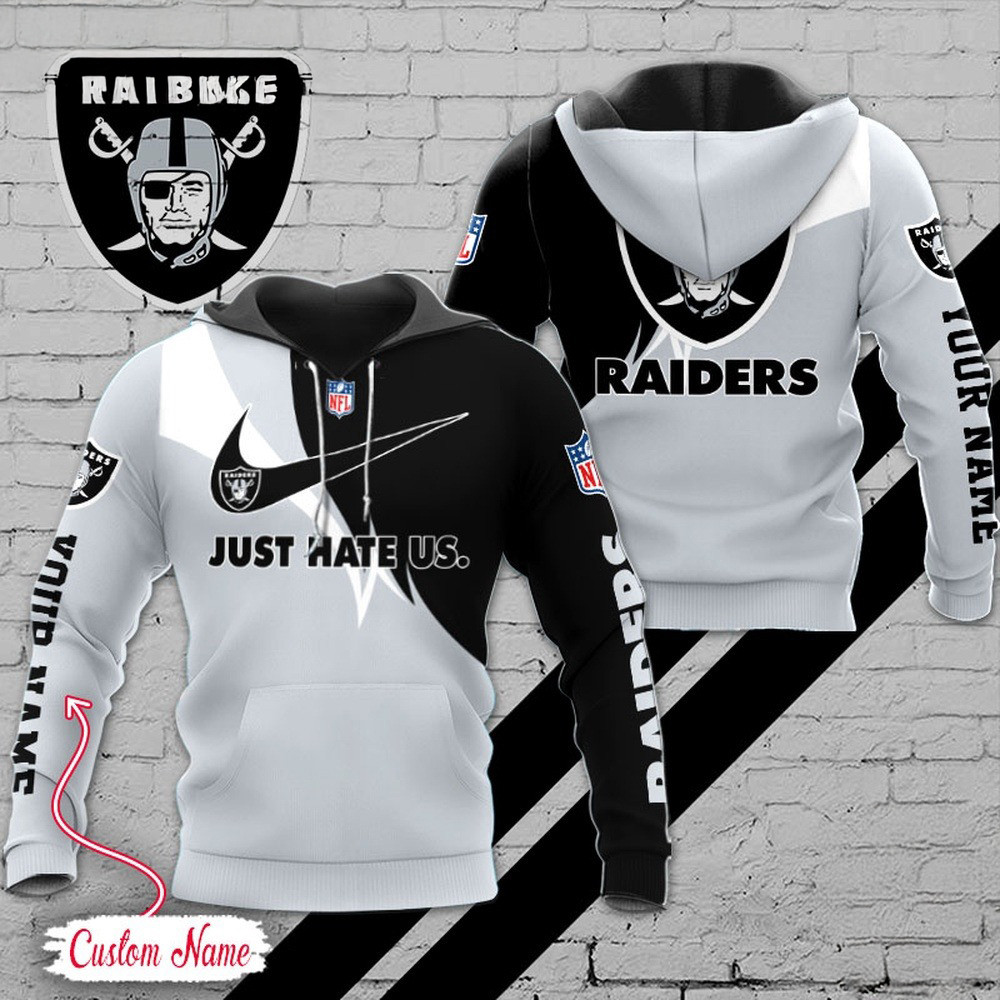 Custom NFL Las Vegas Raiders Hoodie Just Hate US Sport Hoodie Gift Ideas For Football Lovers