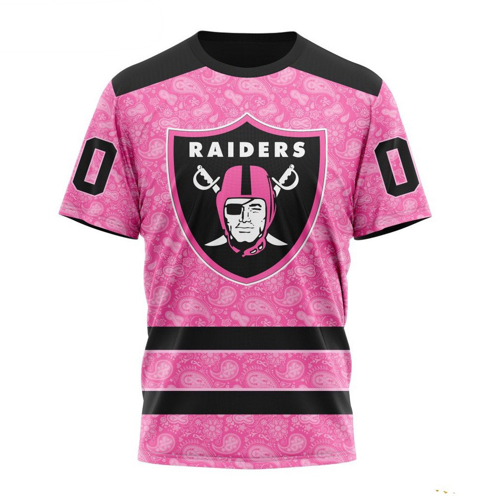 Custom NFL Las Vegas Raiders Pink Design Fight Breast Cancer Shirt Best Football Gifts
