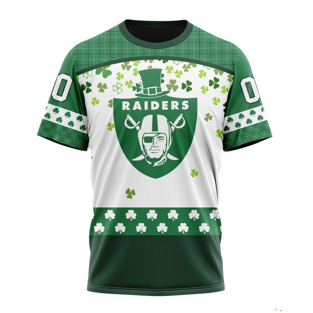 Custom NFL Las Vegas Raiders St Patrick's Day Design T-Shirt Best Gifts For NFL Fans