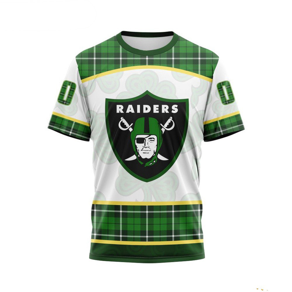 Custom NFL Las Vegas Raiders St Patrick's Day Design T-Shirt Presents For Football Lovers