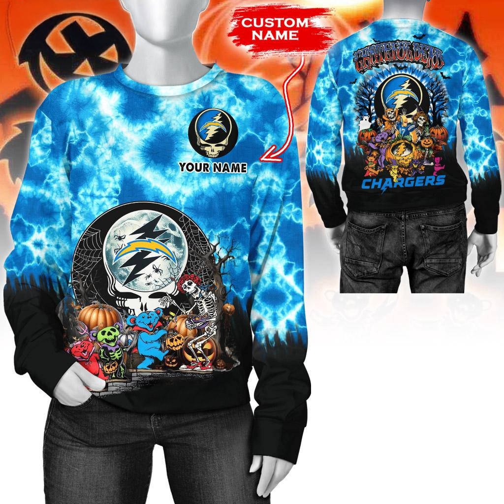 Custom NFL Los Angeles Chargers Special Football Halloween Sweatshirt Football Gifts For Men