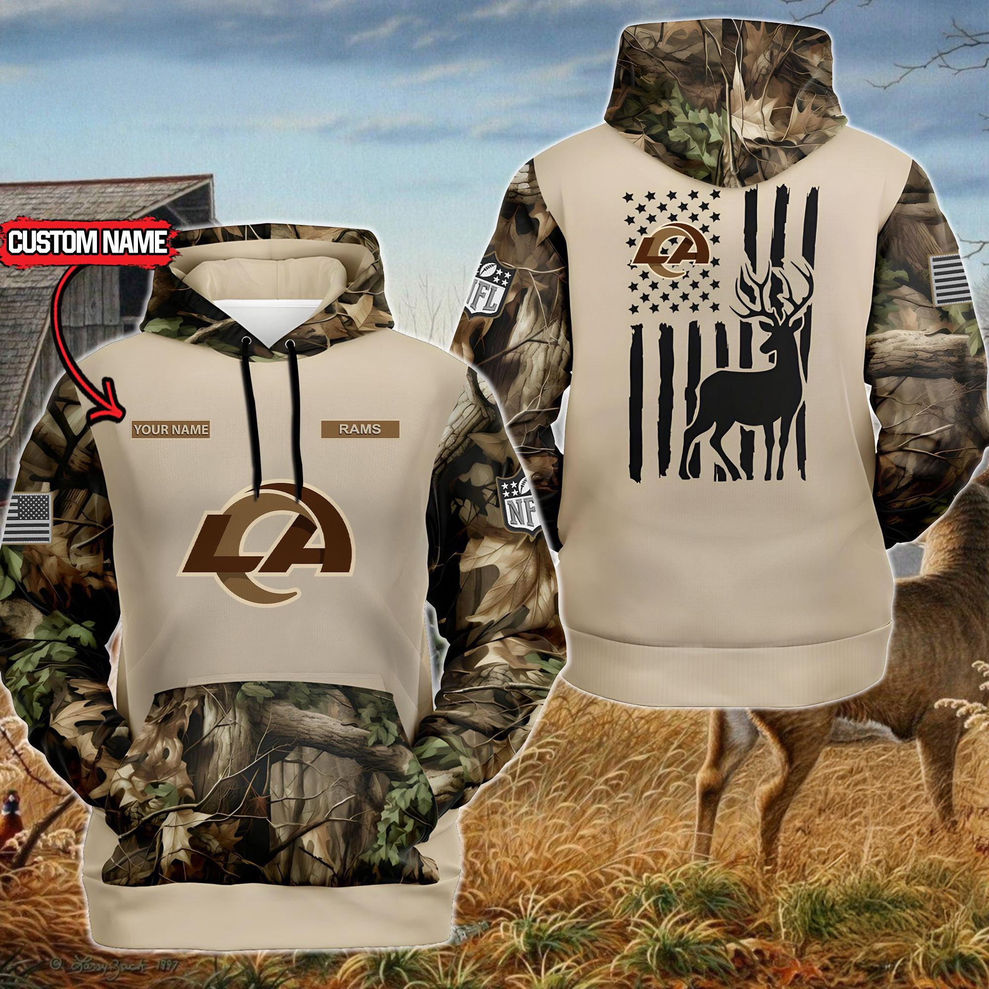 Custom NFL Los Angeles Rams Special Deer Hunting Hoodie Unique Gifts For Football Fans
