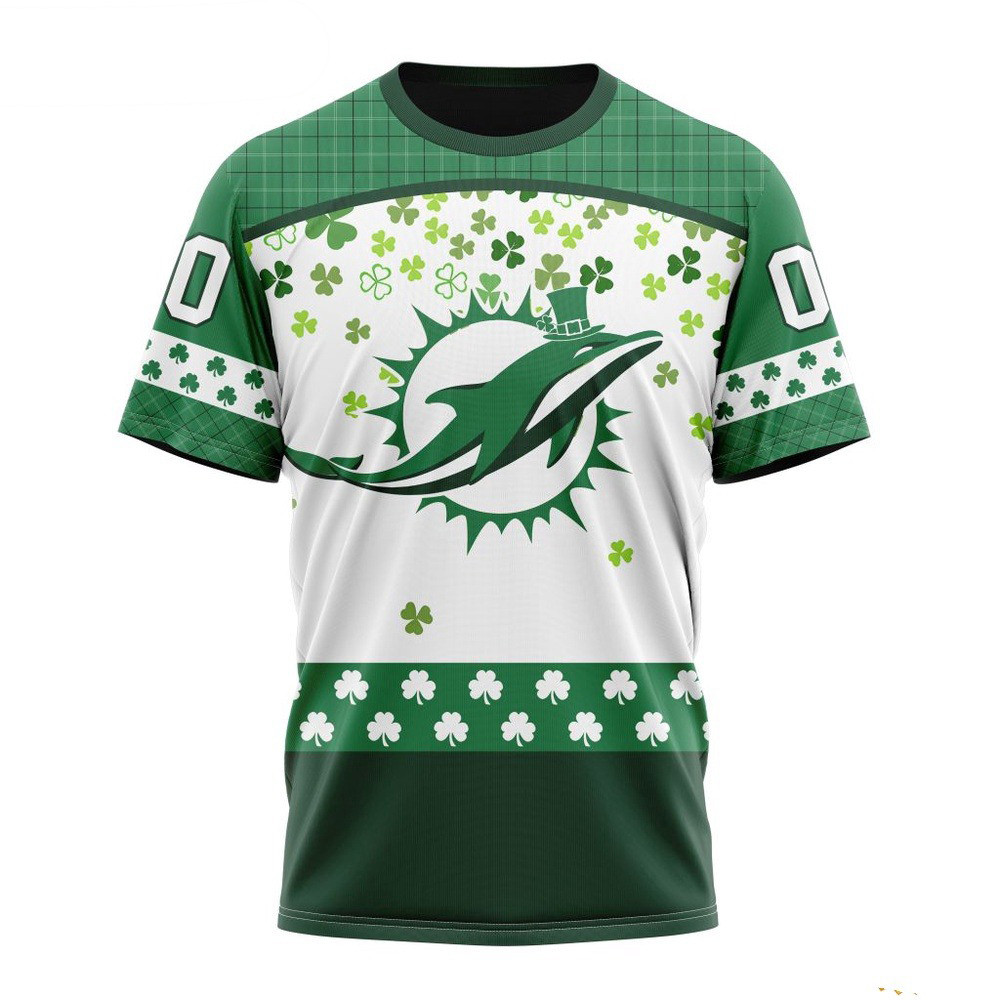 Custom NFL Miami Dolphins St Patrick's Day Design T-Shirt Best Football Gifts