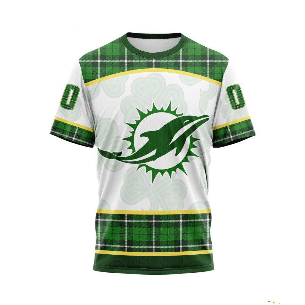Custom NFL Miami Dolphins St Patrick's Day Design T-Shirt Football Themed Gifts