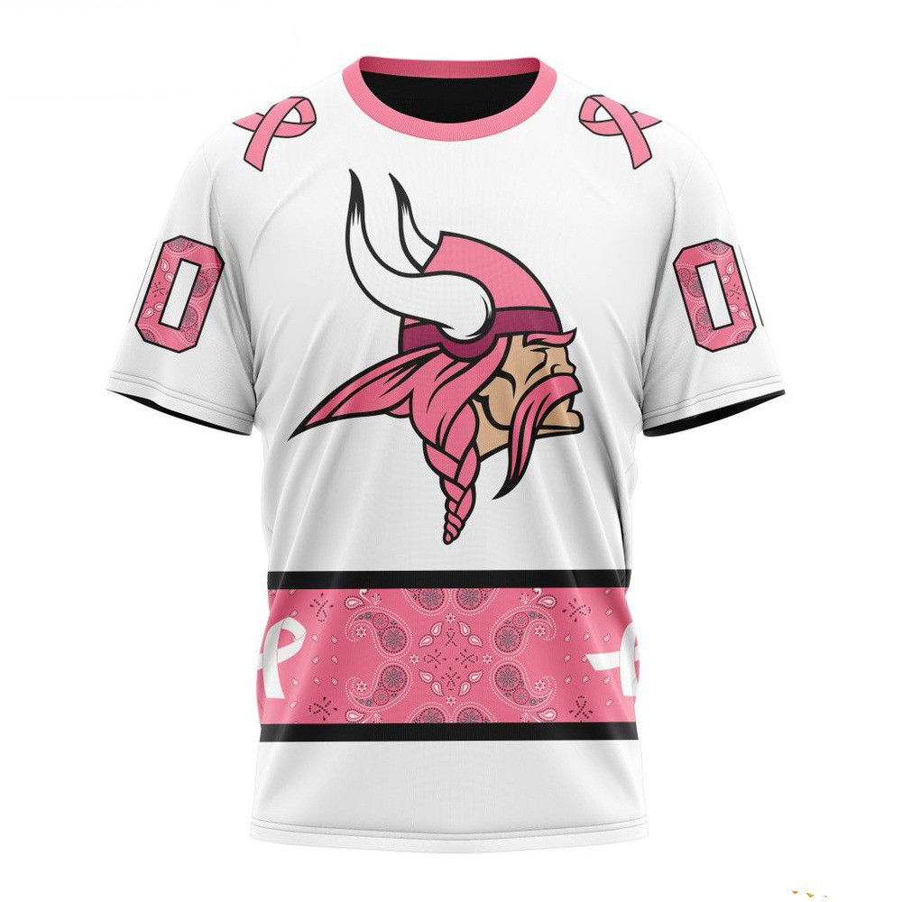 Custom NFL Minnesota Vikings Pink Design Fight Breast Cancer Shirt Best Gift For Football Lovers