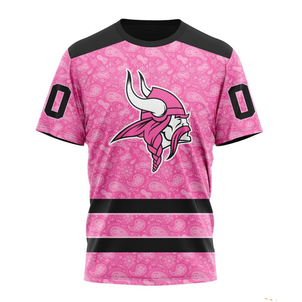 Custom NFL Minnesota Vikings Pink Design Fight Breast Cancer Shirt Unique Gifts For Football Fans