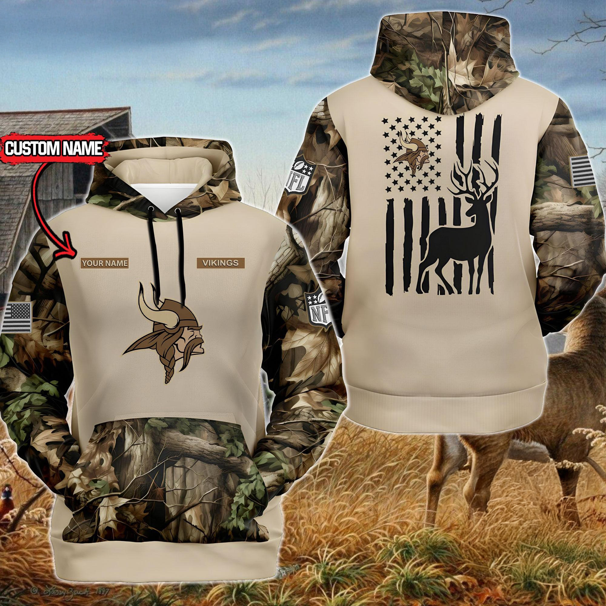 Custom NFL Minnesota Vikings Special Deer Hunting Hoodie Football Gifts For Men