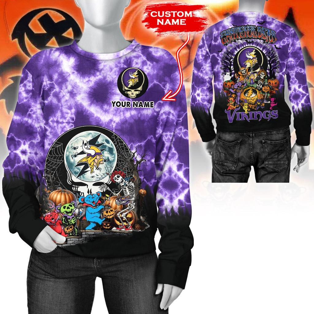 Custom NFL Minnesota Vikings Special Football Halloween Sweatshirt Best Gift For Football Lovers