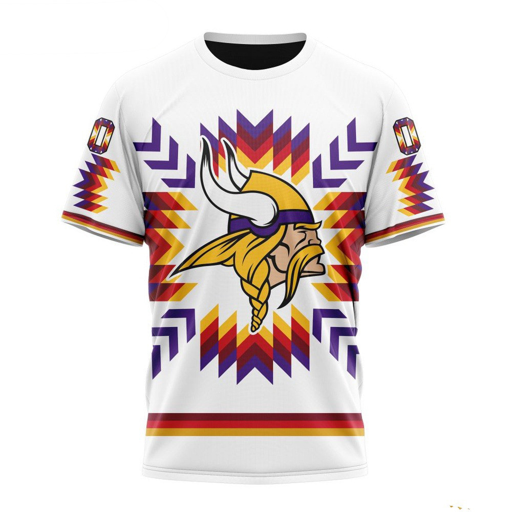 Custom NFL Minnesota Vikings T-Shirt With Native Pattern Football Fan Gift Ideas