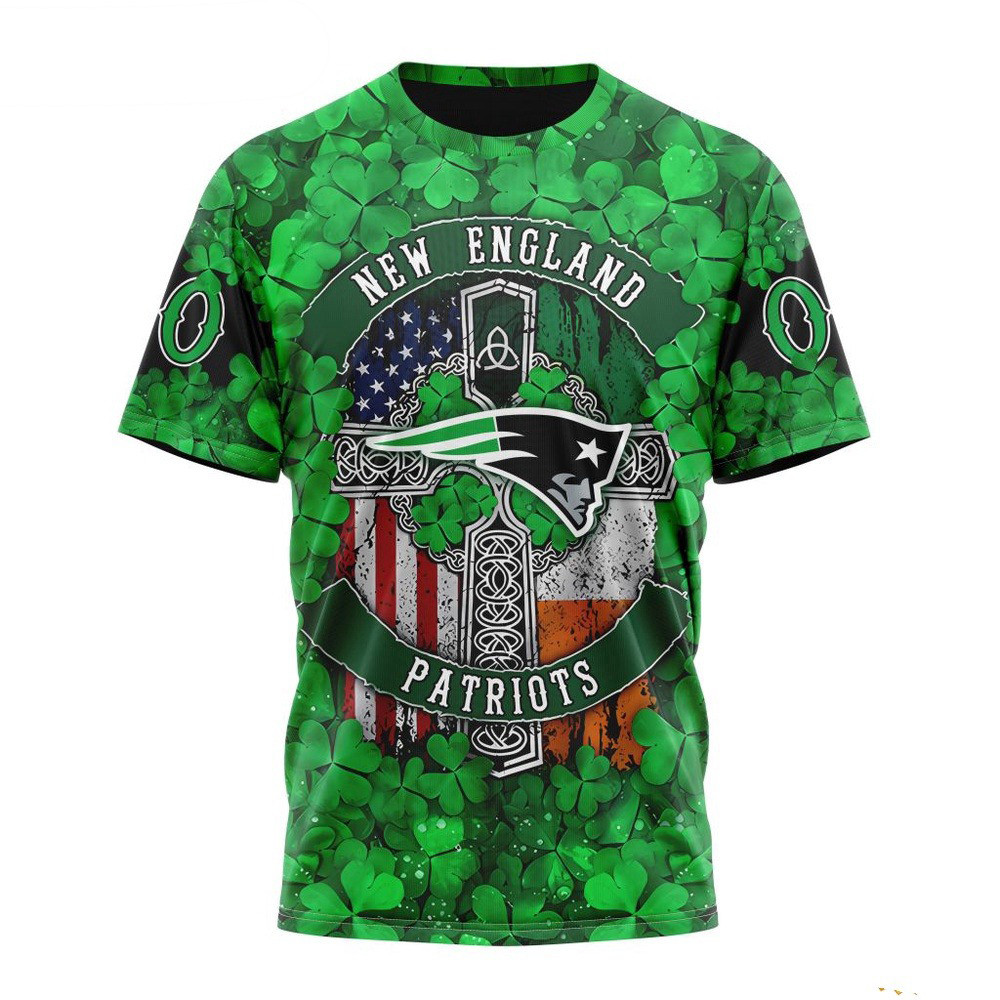 Custom NFL New England Patriots St Patrick's Day Design Shirt Best Football Gifts