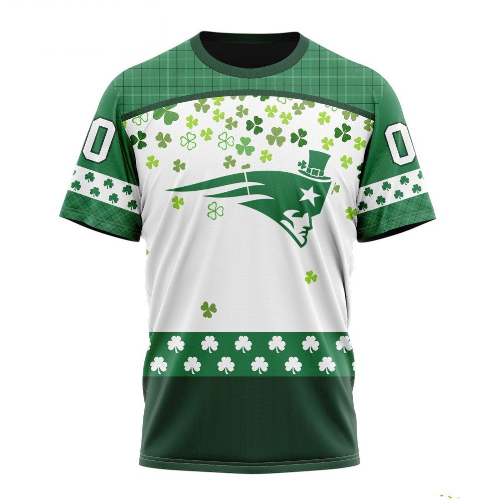 Custom NFL New England Patriots St Patrick's Day Design Shirt Football Related Gifts