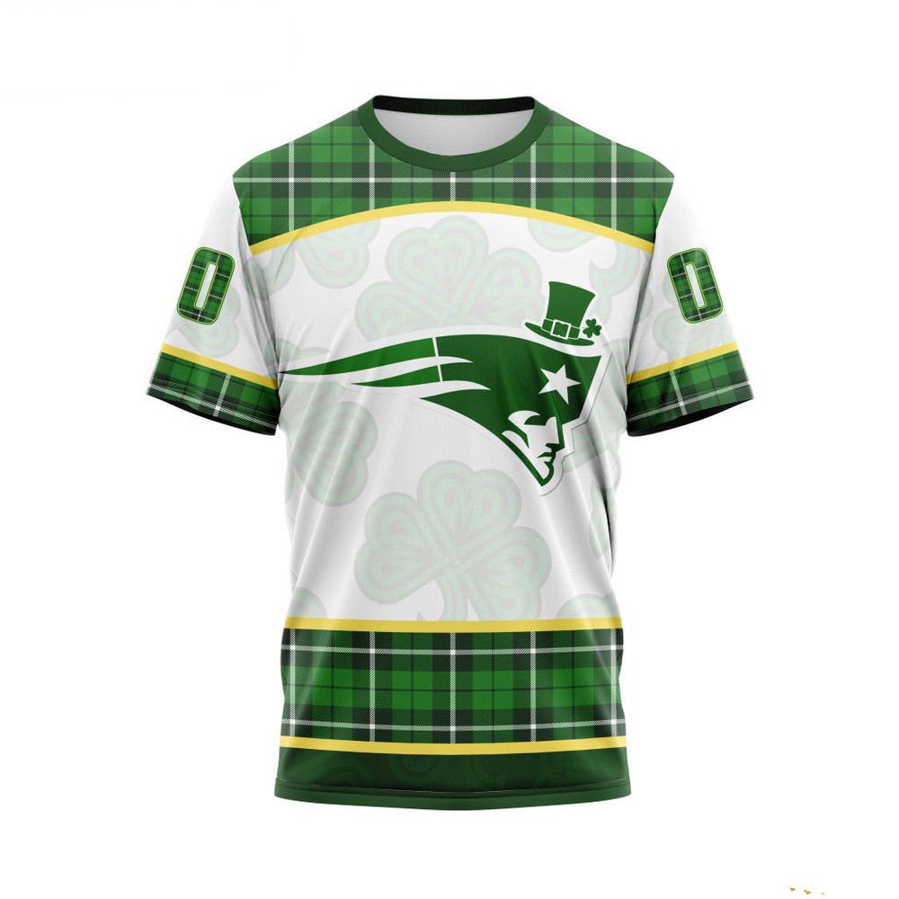 Custom NFL New England Patriots St Patrick's Day Design Shirt Football Themed Gifts