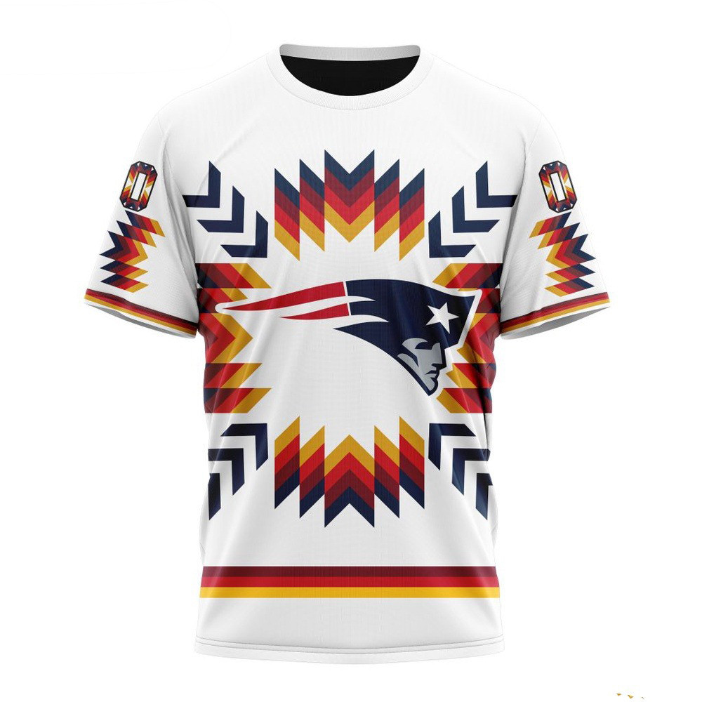 Custom NFL New England Patriots T-Shirt With Native Pattern Football Gifts For Men