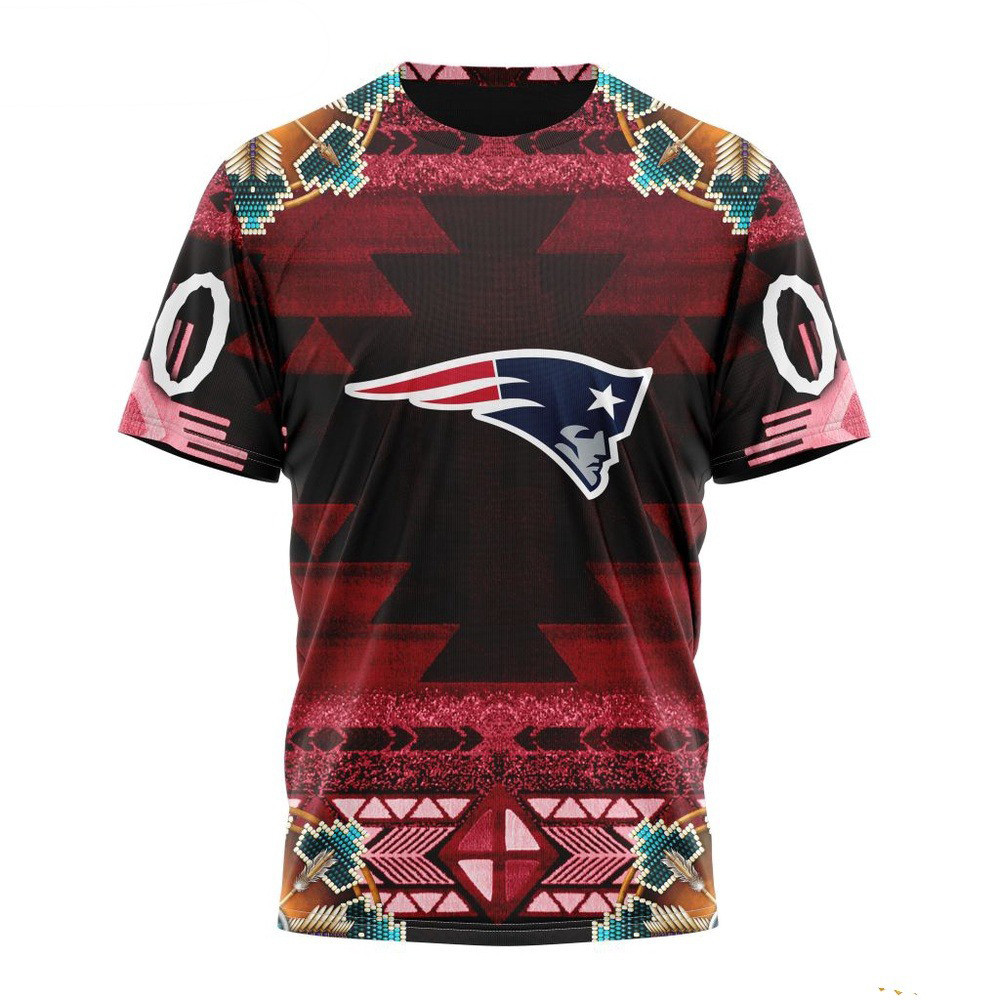 Custom NFL New England PatriotsNative Costume Design T-Shirt Best Gifts For NFL Fans