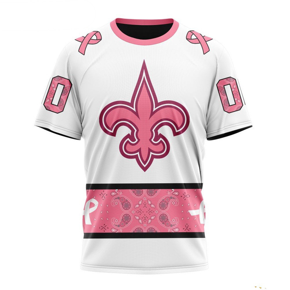 Custom NFL New Orleans Saints Pink Design Fight Breast Cancer Shirt Best Gift For Football Lovers