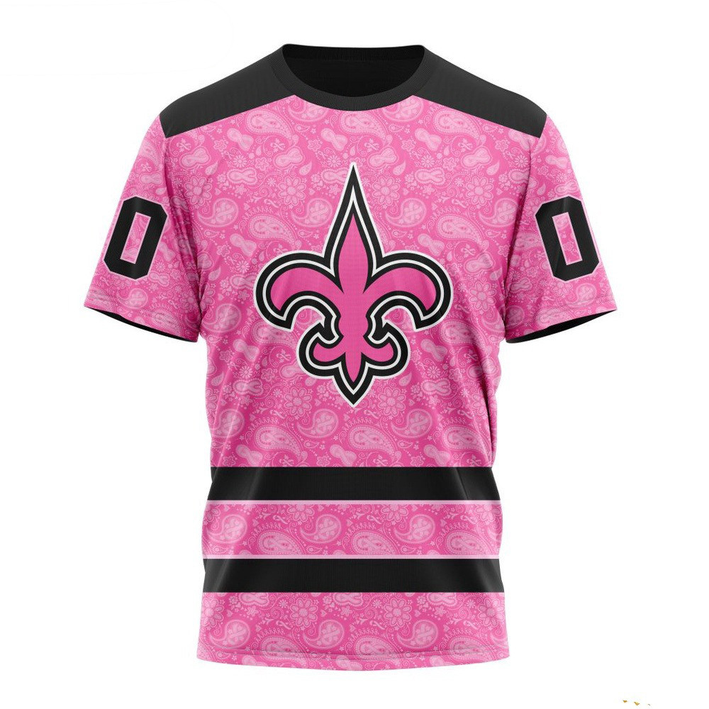 Custom NFL New Orleans Saints Pink Design Fight Breast Cancer Shirt Presents For Football Lovers