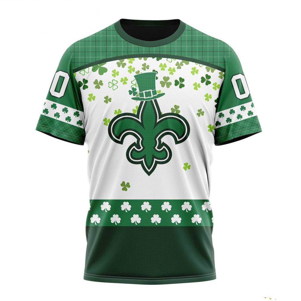 Custom NFL New Orleans Saints St Patrick Day Design T-Shirt Best Gifts For Football Fans