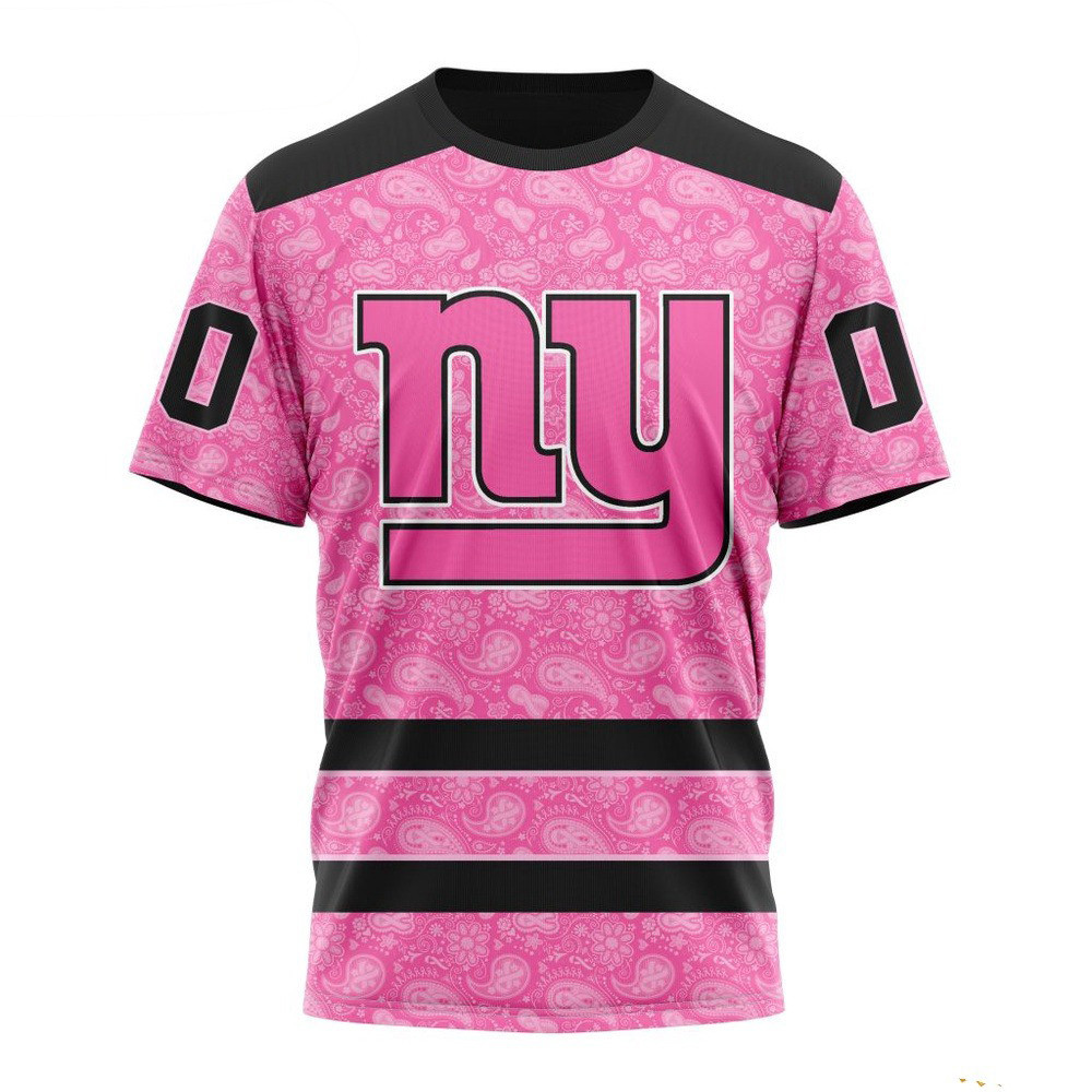 Custom NFL New York Giants Pink Design Fight Breast Cancer Shirt Best Gifts For NFL Fans