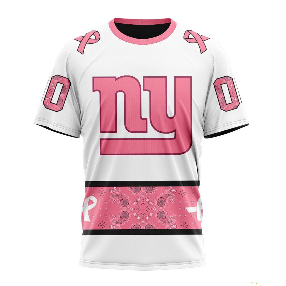 Custom NFL New York Giants Pink Design Fight Breast Cancer Shirt Football Gifts For Men
