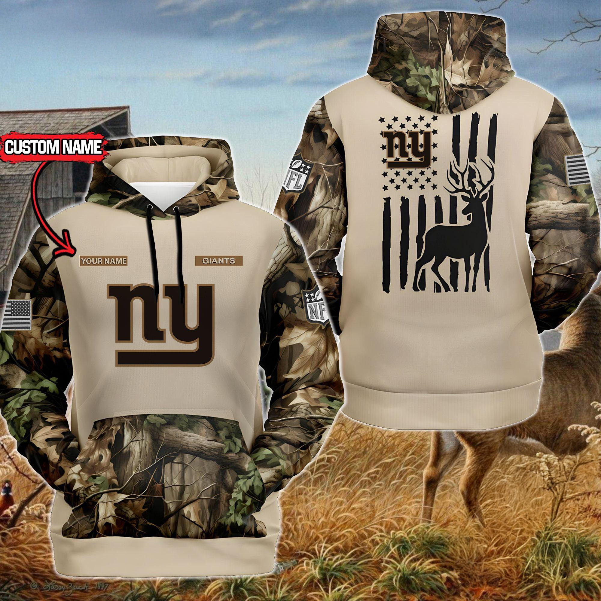Custom NFL New York Giants Special Deer Hunting Hoodie Best Football Gifts