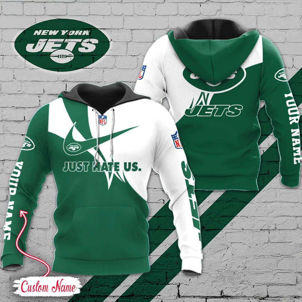 Custom NFL New York Jets Hoodie Just Hate US Sport Hoodie Football Fan Gift Ideas