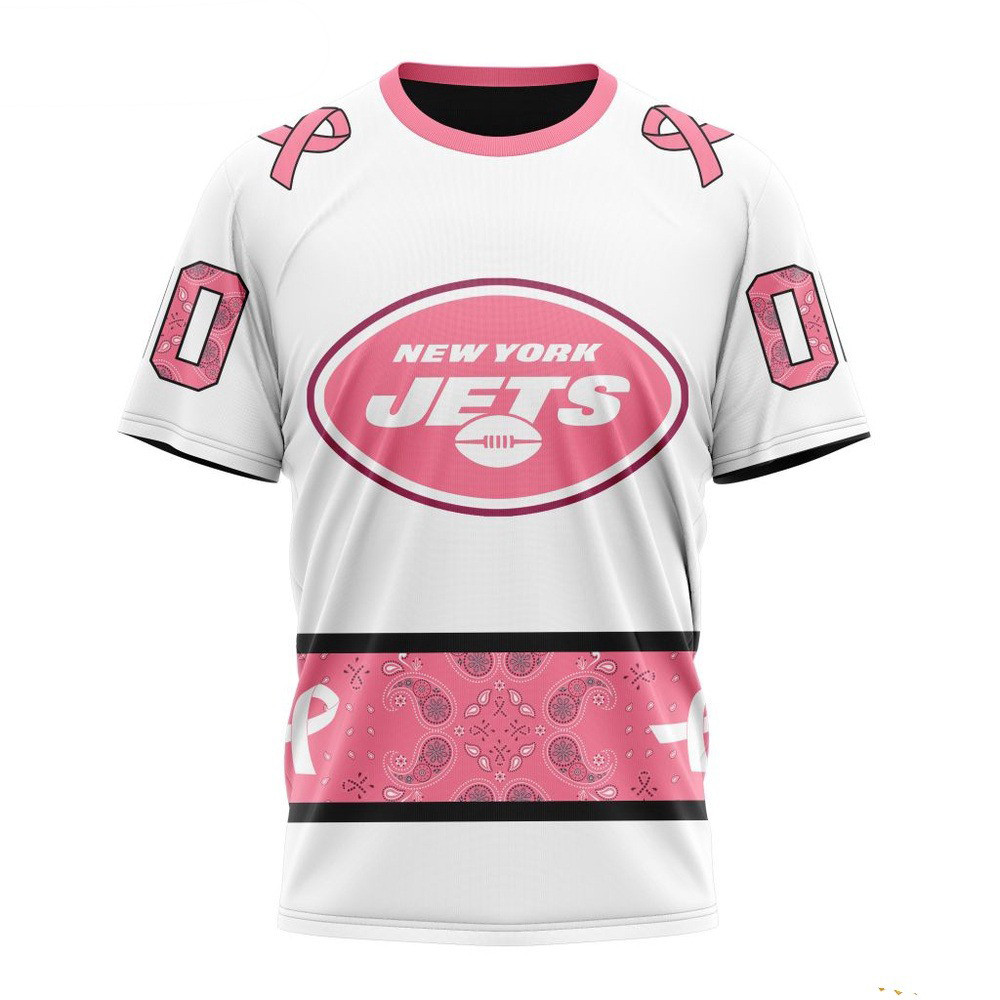Custom NFL New York Jets Pink Design Fight Breast Cancer Shirt Presents For Football Lovers
