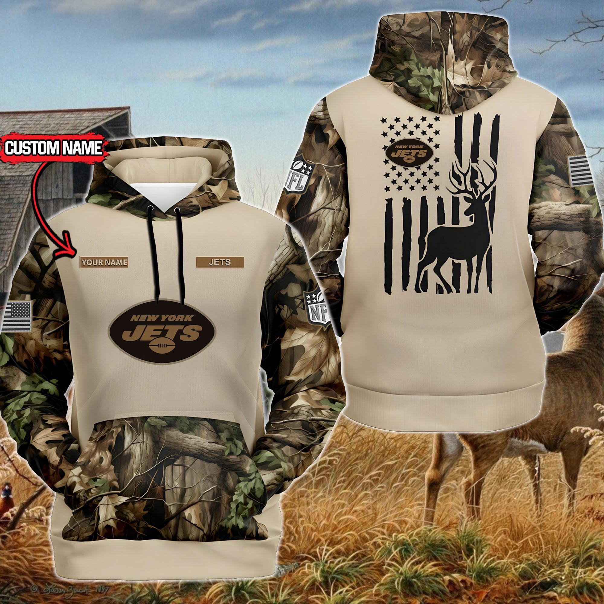 Custom NFL New York Jets Special Deer Hunting Hoodie Gifts For Football Fan