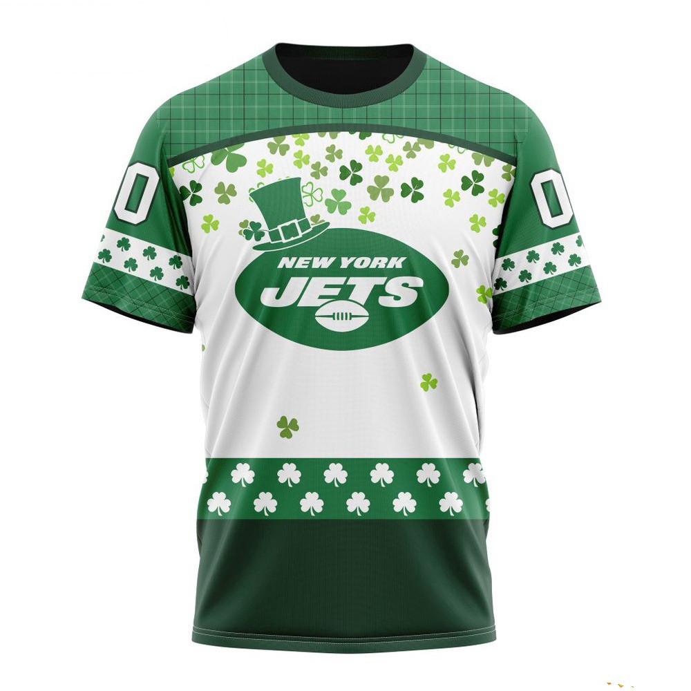 Custom NFL New York Jets St Patrick Day Design T-Shirt Best Gift For Football Lovers