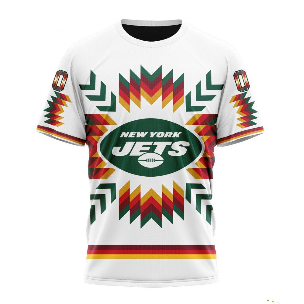 Custom NFL New York Jets T-Shirt With Native Pattern Unique Gifts For Football Lovers