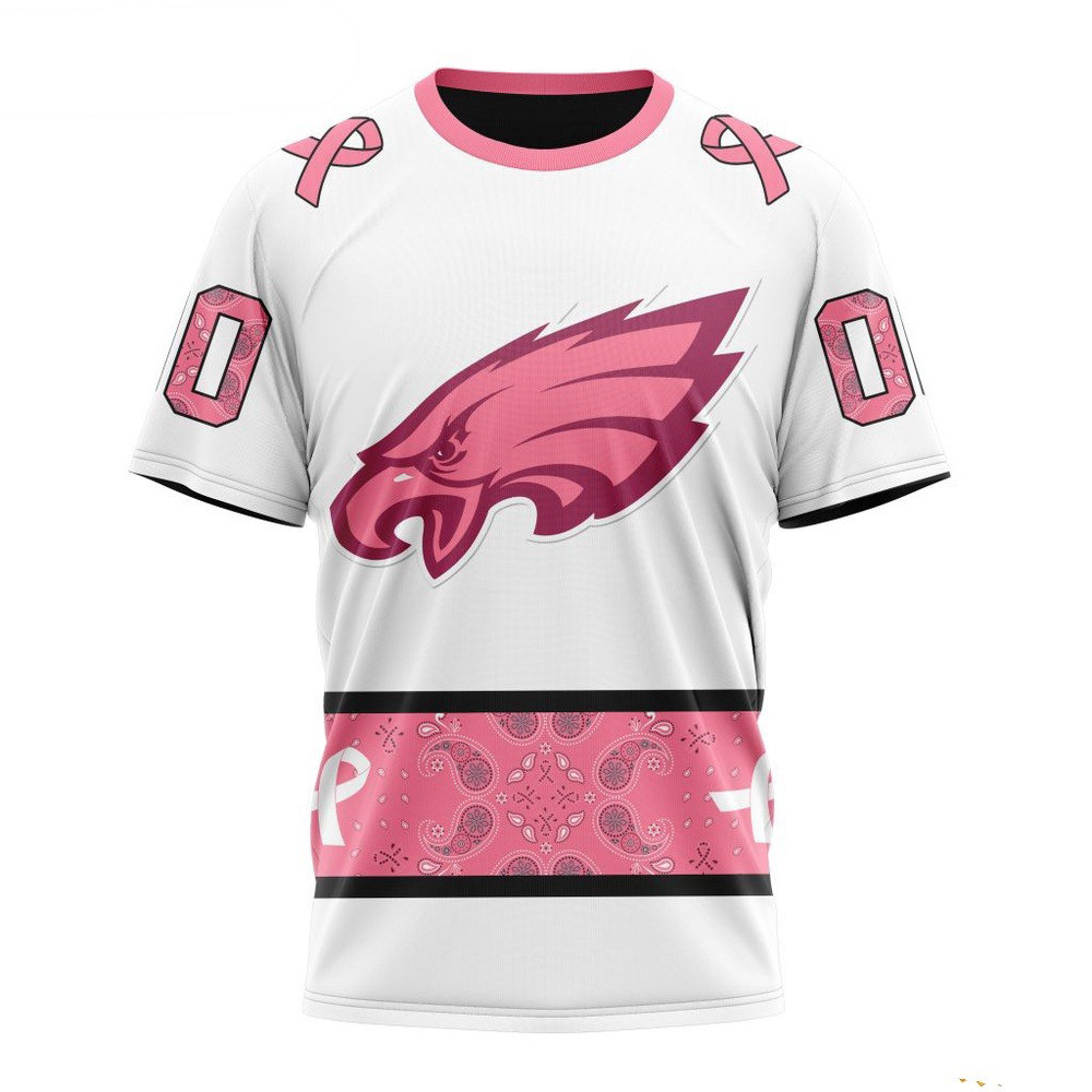 Custom NFL Philadelphia Eagles Pink Design Fight Breast Cancer Shirt Football Fan Gift Ideas