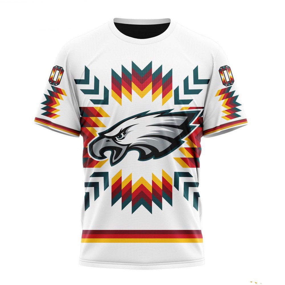 Custom NFL Philadelphia Eagles T-Shirt With Native Pattern Best Gift For Football Lovers