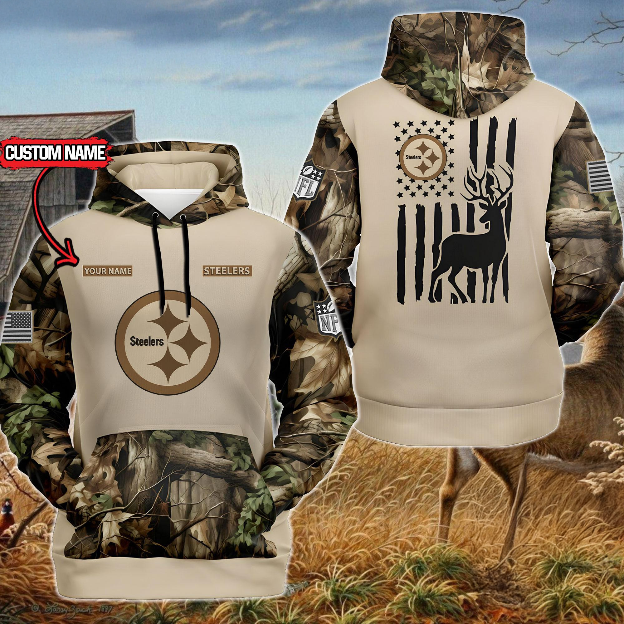 Custom NFL Pittsburgh Steelers Special Deer Hunting Hoodie Best Gifts For Football Fans