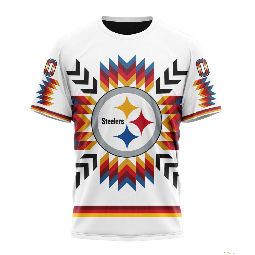 Custom NFL Pittsburgh Steelers T-Shirt With Native Pattern Best Gift For Football Lovers