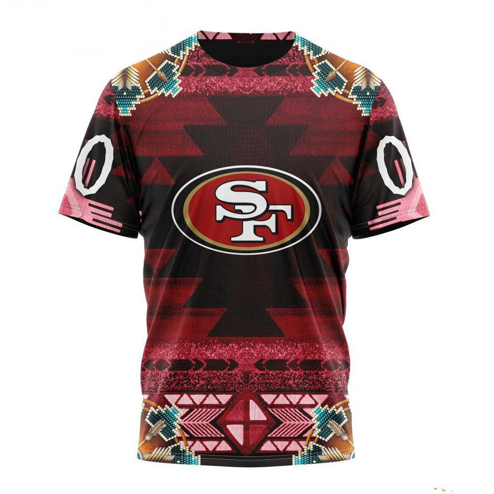 Custom NFL San Francisco 49ers Native Costume Design T-Shirt Football Related Gifts