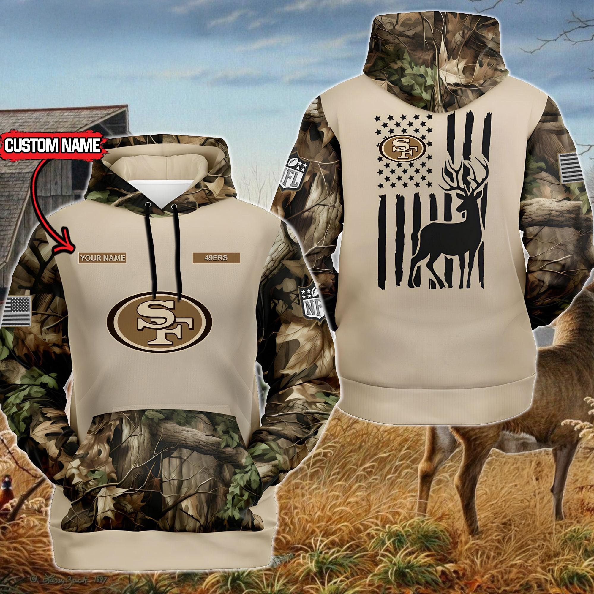 Custom NFL San Francisco 49ers Special Deer Hunting Hoodie Football Fan Gift Ideas
