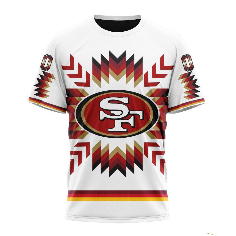 Custom NFL San Francisco 49ers T-Shirt With Native Pattern Football Gifts For Men