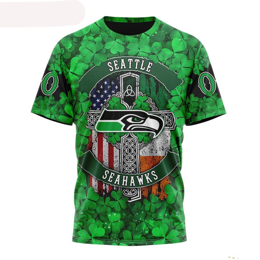 Custom NFL Seattle Seahawks St Patricks Day T-Shirt Best Gifts For NFL Fans