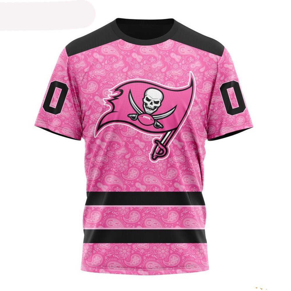 Custom NFL Tampa Bay Buccaneers Pink Design Fight Breast Cancer Shirt Best Football Gifts