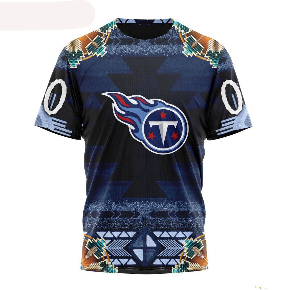 Custom NFL Tennessee Titans Native Costume Design T-Shirt Unique Gifts For Football Fans