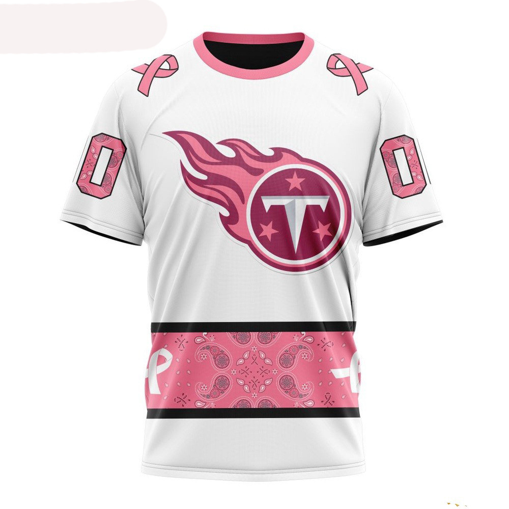 Custom NFL Tennessee Titans Pink Design Fight Breast Cancer Shirt Best Gift For Football Lovers