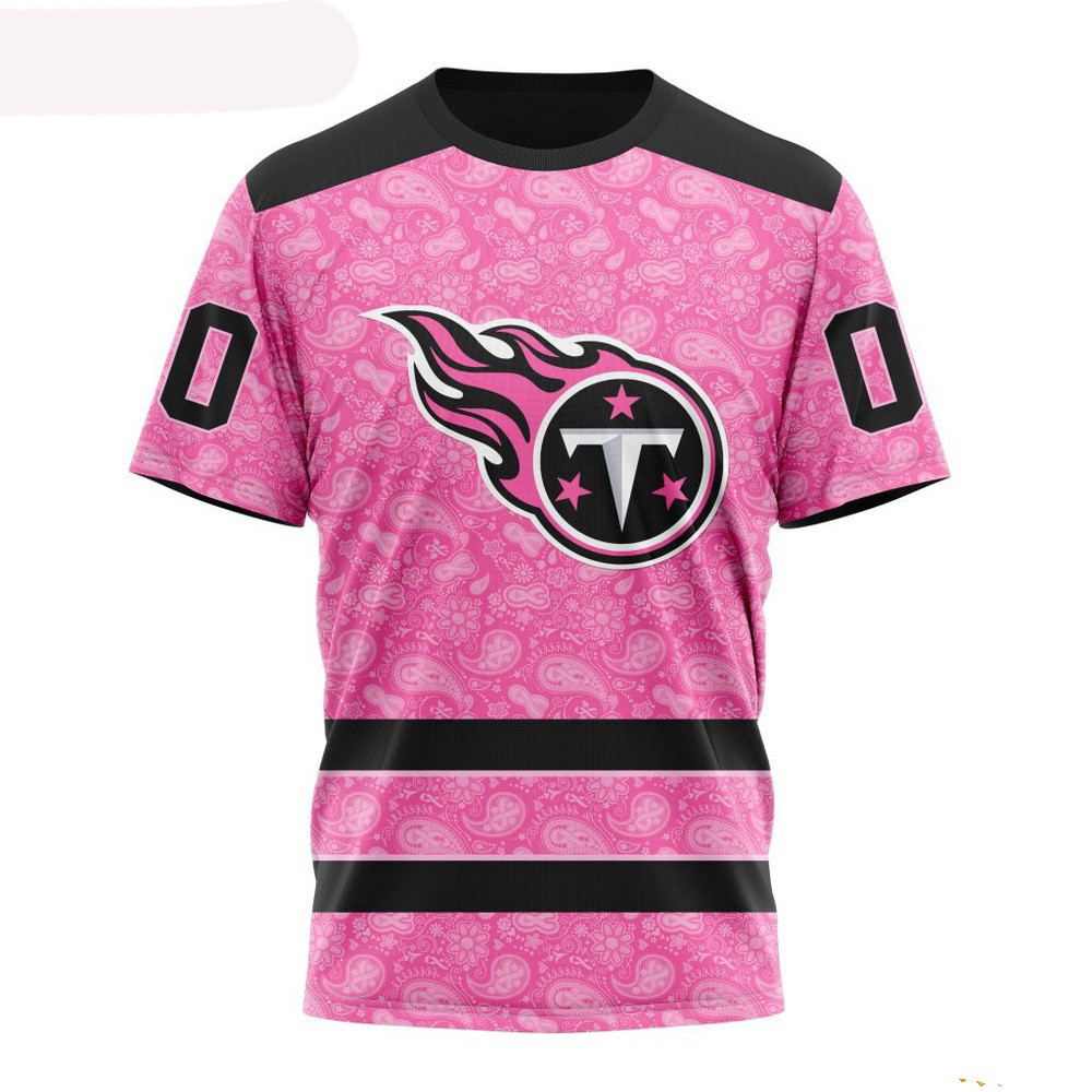 Custom NFL Tennessee Titans Pink Design Fight Breast Cancer Shirt Football Related Gifts
