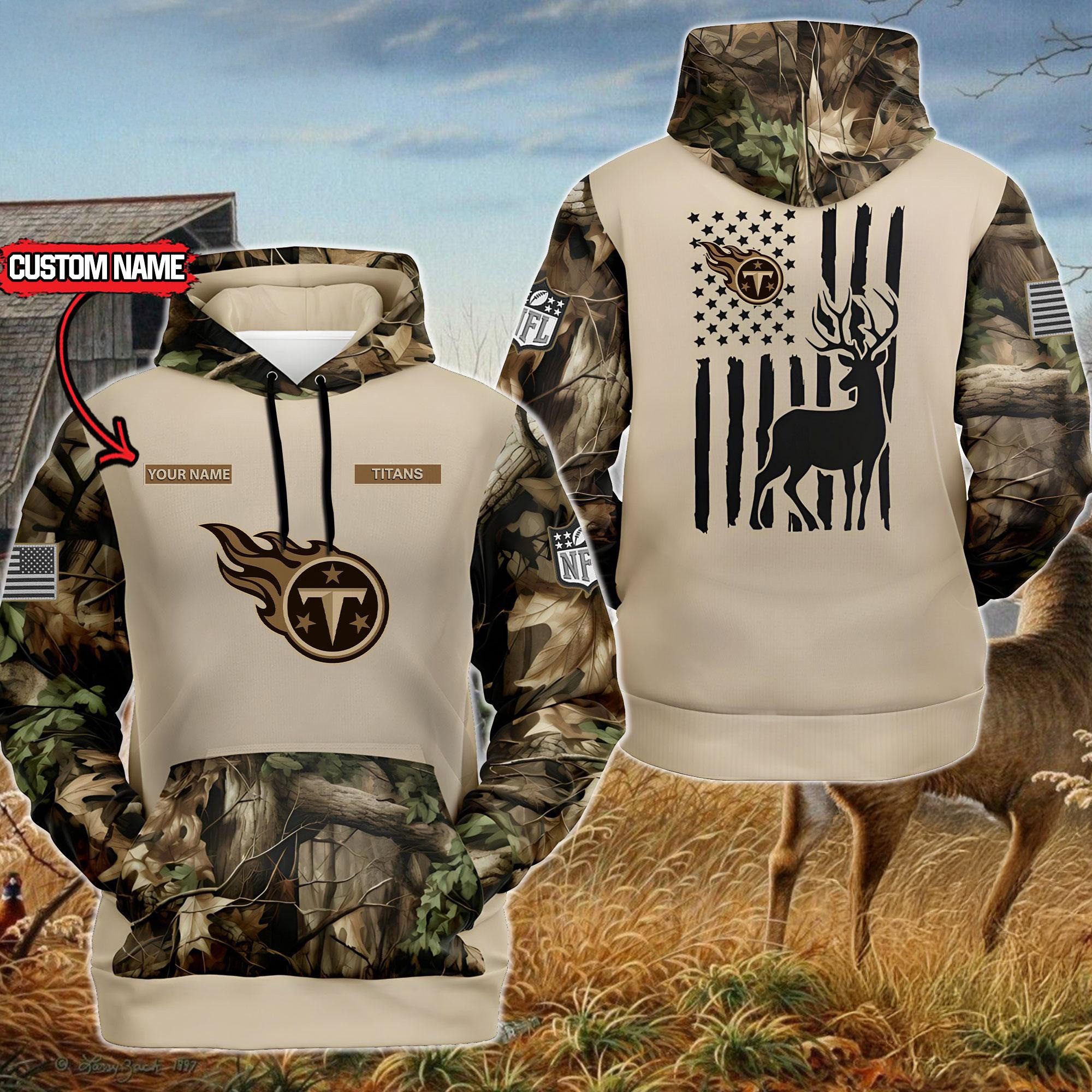 Custom NFL Tennessee Titans Special Deer Hunting Hoodie Unique Gifts For Football Lovers