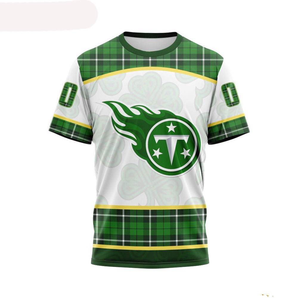 Custom NFL Tennessee Titans St Patrick's Day Design 3D T-Shirt Football Fan Gift Ideas