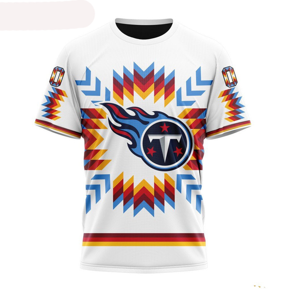 Custom NFL Tennessee Titans T-Shirt With Native Pattern Presents For Football Lovers