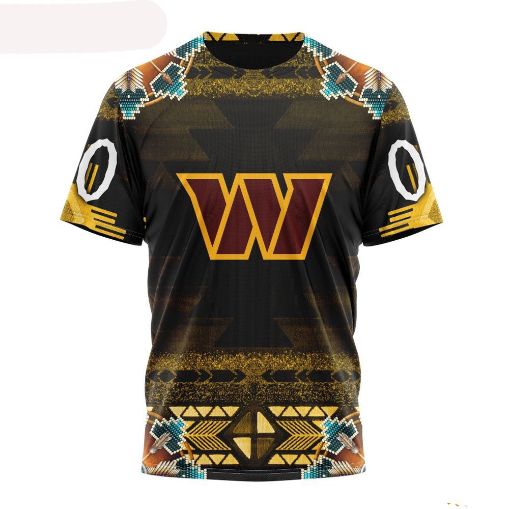 Custom NFL Washington Commanders Native Costume Design T-Shirt Best Gift For Football Lovers
